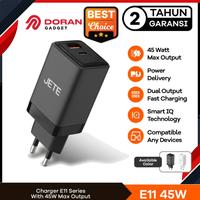 Gambar Charger HP JETE E11 GaN Fast Charger 45 Watt 2 Output PD Type C - Garansi 2 Tahun - Hitam dari Doran Gadget Store undefined 1 Tokopedia