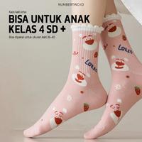 Gambar kaos kaki lotso bahan katun tebal lembut motif garis & kotak-kotak unik untuk cewek anak sd - Pink chess dari numbertwo ID undefined 4 Tokopedia