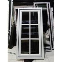 Gambar Jendela Aluminium Ornamen Kotak-Kotak 70x110 - Coklat - Riben, Buka Kiri dari Kusen Aluminium Cikarang undefined 1 Tokopedia