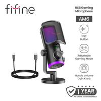 Fifine AM6 / AM-6 USB Condenser RGB Gaming Microphone for Live Streaming Recording Gaming Podcast - foto 5