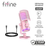 Fifine AM6 / AM-6 USB Condenser RGB Gaming Microphone for Live Streaming Recording Gaming Podcast - foto 7