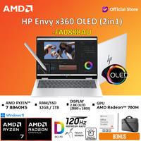Gambar HP Envy x360 14 OLED Ryzen 7 8840HS 32GB 1TB W11+OHS 14.0 2.8K 120HZ -FA0888AU - Glacier Silver, Standard dari AMD Official Store undefined 1 Tokopedia