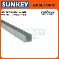 Gambar Rel Bawah 4 Meter Pintu Lipat Atau Sliding U Channel Aluminium - 20x20x 1.6mm - U Bawah  dari Sunkey Aksesoris undefined 5 Tokopedia