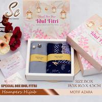 Gambar Hampers hijab Segi Empat Azara Motif | kado ulang tahun,wedding dll.. - Biru, IDUL FITRI dari SyakillaCollection undefined 3 Tokopedia