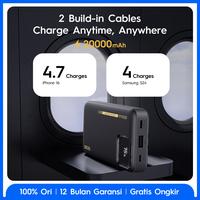 Gambar TECNO Powerbank 20000mAh - 2 Build-In Cables & 3 Port, 4 Synchronous Fast Charging, Light & Airline Friendly, Garansi 12 Bulan - White dari TECNO Indonesia Shop undefined 3 Tokopedia