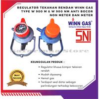 Gambar PAKET REGULATOR GAS LPG WINN GAS TYPE W 900 M / NM SET SELANG SERAT BAJA 1000 PSI FREE KLEM - REG W 900 NM dari Safarinaa Store undefined 3 Tokopedia