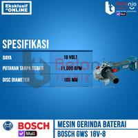 Gambar Mesin Gerinda Baterai GWS 18V-8 Angle Grinder Cordless 18 Volt Brushless GWS 18V 8 SOLO dari Belanja Teknik Market undefined 3 Tokopedia