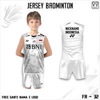 Gambar Set baju celana badminton fajar rian kaos anak singlet bulu tangkis singlet jersey bulutangkis bwf - Putih, 0 dari kaosjerseytokobaru undefined 4 Tokopedia