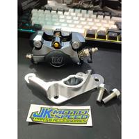 Gambar KALIPER + BREKET 81 racing part 8.1 MIO SPORTY CAKRAM DEPAN DISK 220mm - Silver, Mio sporty dari Popon Store4 undefined 4 Tokopedia