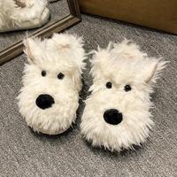 Gambar Casual Fluffy Slippers Women House Flat Cartoon Dog Designer Winter Shoes Girls Cute Indoor Plush Warm Platform Footwear Fashion - White, 38-39 dari Flufy Boots undefined 4 Tokopedia
