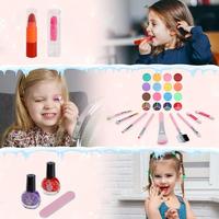 Gambar Kids Make up Kit for Girl 42 Pcs Washable Makeup Kit Real Cosmetic Frozen Makeup Set with Suitcase Pretend Play for Toddler - Beauty box dari LESMANA PEDIA undefined 4 Tokopedia