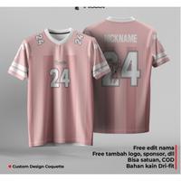 Gambar JERSEY SET KEREN ABIZZ BISA DESIGN NAMA NOMOR DAN TEAM JERSEY COQUETTE RIBBON KOREAN WHITE Football /Futsal/ Volleyba size Anak 2-14 - setelan pink , XL dewasa dari rich.idea undefined 4 Tokopedia