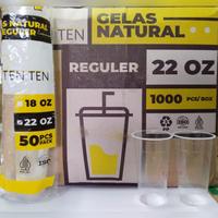Gambar Gelas Plastik Bening Datar 18oz 22oz Berat 7GR Isi 50pcs - Gelas Reguler - Gelas Juice - Gelas Es Teh - Gelas Kekinian Ten Ten Reguler Datar 18 oz & 22 oz Isi 50 Pcs - REGULER 18 OZ dari Metro plastik indo undefined 1 Tokopedia