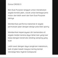 Gambar PAKET BAN LUAR CORSA PLATINUM CROSS S 110/80-17 DAN 120/80-17 TUBELESS dari Bintang Kejora Motor undefined 2 Tokopedia