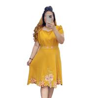 Gambar WK DRESS SCUBA BORDIR WANITA BIG SIZE JUMBO LD. 105 110 120 BAJU MERAH MAROON HIJAU IMLEK SINCIA SANJIT NATAL CHRISTMAS PESTA MODEL TERBARU - BIRU ELEKTRIK, LD. 106 - 120 dari warungkim undefined 3 Tokopedia