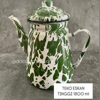 Gambar Teko Cebol Tanggung 850 ml Tinggi 1800 ml RRT China Lurik Blirik Burik Hijau Jadul Enamel Seng - tekocebol 850ml dari dolce kitchenware undefined 5 Tokopedia