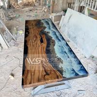 Gambar Meja Makan Resin Epoxy Pantai dari WOODSLAP undefined 4 Tokopedia