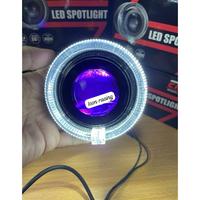 Gambar LAMPU BILED MATRIX X1 CR7 C656 SHROUD BULAT 3.5 INCH CAHAYA FLAT DENGAN KIPAS PENDINGIN - White-red, C656-3.5inch dari AUT0PART undefined 3 Tokopedia