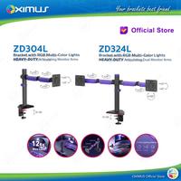 Gambar Heavy-Duty Bracket Single dan Dual Monitor 17" - 40" Oximus ZD304L | ZD324L Hitam Ungu Violet RGB Lengan Monitor Gaming dengan Pencahayaan RGB yang Artikulatif Gaming Nyaman, Menang dengan Gaya - ZD304L, Seller dari Oximus Indonesia undefined 1 Tokopedia