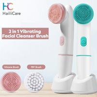 Gambar Fresh Finds Now Electric Face Cleansing Brush For Facial Skin Care Wash Sonic Vibration Massage Tool 2 In 1 Acne Pore Blackhead Silicone Cleaner One-Of-A-Kind Deal dari Olivia 99 Store undefined 1 Tokopedia