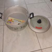 Gambar panci dandang alumunium tutup kaca 40 cm dari Wijaya 79 undefined 1 Tokopedia