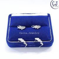 Gambar Anting Perak Asli Silver Wanita 925 Lapis Emas Putih Model Jepit Permata - Anting Perak Anti Karat Terbaru Terlaris Terbaik - Rosegold dari KNIVER undefined 3 Tokopedia