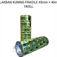 Gambar Lakban Kuning Printing Fragile Jangan di Banting dan video unboxing 45mm x 40 meter Full per Roll (isi 6 Pcs) Mitra Pack dari Alfinz Shop undefined 1 Tokopedia