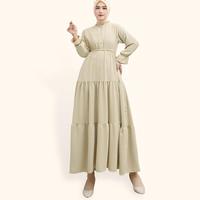 Gambar Gamis maxi lengan panjang wanita variasi kancing emas - Jfashion Azka - Putih dari Housetur undefined 5 Tokopedia