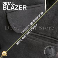 Gambar One Set Setelan Jas Blazer Panjang dan Celana Bahan Kancing Saku Celana Panjang Wanita Stelan Jas Kerja Kantor Cewe Polos Dewasa Anak Jaket Blezer Panjang Kancing 2 Cewek Pakaian Formal Kantoran Dasar Hitam n Jumbo Big Size Cardigan Outer Perempuan Korea - Hitam, S dari DeSulthan Store undefined 3 Tokopedia