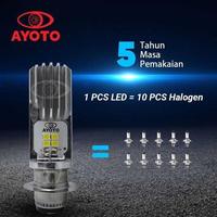 Gambar lampu led ayoto m2b h6 t19 bebek matic termurah super paling terang original ayoto tyto ac dc lampu motor supra x 125 fit new vario 125 150 fi f1 revo - Putih dari sahuriri undefined 4 Tokopedia