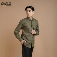 Gambar Kemeja polos pria basic lengan panjang - seoul | Goodfella Casual Formal Baju Cowok Kerah - Hitam, M dari goodfella undefined 5 Tokopedia