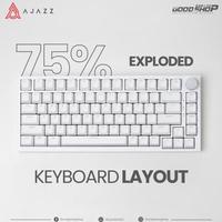 Gambar AJAZZ AK820 Monochrome 75% Keyboard Hotswapp With Gasket Mount - Black dari Rikoyama STOR undefined 4 Tokopedia