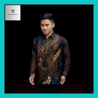 Gambar Saruy__ Kemeja Batik Pria Lengan Panjang Motif Terbaru Batik Seragam Kerja Modern Batik Slimfit Pria - MAHESA NAVI, M dari Toko Saruyyya undefined 2 Tokopedia