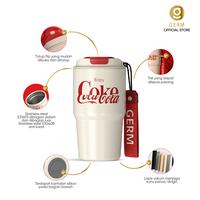 Gambar GERM Coca-Cola 590ML Vacuum Thermos Cup S31603 Baja Tahan Karat Portabel Cangkir Kopi With Strap - Putih dari GERM INDONESIA undefined 4 Tokopedia