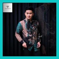 Gambar Saruy__ Kemeja Batik Pria Lengan Panjang Motif Terbaru Batik Seragam Kerja Modern Batik Slimfit Pria - MAHESA NAVI, M dari Toko Saruyyya undefined 4 Tokopedia