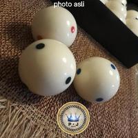 Gambar Billiard Billiard Cue Ball | Bola Putih 2.1/4 inch | 6 Red Dots | Meja 9 Feet ORIGINAL BEST QUALITY - 6 Blue Dots dari HAYT552 undefined 2 Tokopedia
