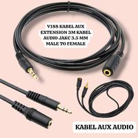 Gambar V188 ORI KABEL 3M AUX EXTENSION SAMBUNG AUDIO 3.5MM PERPANJANGAN 3 METER AUDIO PANJANG MALE TO FEMALE JACK 3,5MM SAMBUNGAN SOUND SALON AUDIO PENAMBAH  Kabel Extension audio aux jack 3.5mm male dan female ini dapat menghubungkan dua perangkat audio dengan dari agengrosir12 undefined 1 Tokopedia