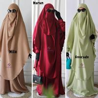 Gambar Shakeena Baju Gamis set sunnah free cadar tali - Gamis set syari adem - Mauve, XL dari Barra Store14 undefined 4 Tokopedia