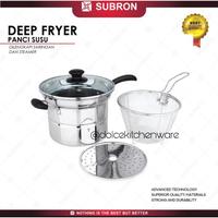 Gambar Subron Panci Susu Saringan Deep Fryer Steamer Multifunction Pot 3in1 22 cm Stainless dari dolce kitchenware undefined 1 Tokopedia