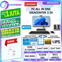 Gambar LENOVO PC AIO 3 24 i5-12450H 8GB 512GB W11 OHS 23.8FHD IPS ALL IN ONE - Putih, WINDOWS 11 HOME dari Gateway Indonesia Comp undefined 1 Tokopedia