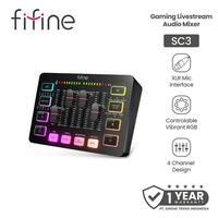 Fifine SC3 / SC-3 / SC 3 Audio Mixer Sound Card RGB LED for Gaming Recording Live Streaming Podcast - foto 4