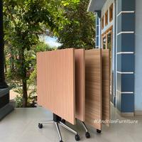 Gambar Meja Meeting Lipat Hotel / Portable Minimalis Modern Top Table HPL dari Andrian Furniture undefined 5 Tokopedia