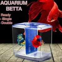 Gambar Aquarium Mini Sekat Single Double Betta Fish Tank Aquarium Mini Cupang - Single dari PAWPET STOREee undefined 1 Tokopedia