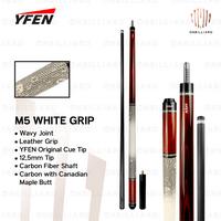 Gambar Stick Billiard Carbon YFEN Cue Leather Grip Stik Play M5 M9 - M5 White Grip dari ONbilliard undefined 4 Tokopedia