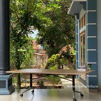 Gambar Meja Meeting Lipat Hotel / Portable Minimalis Modern Top Table HPL dari Andrian Furniture undefined 2 Tokopedia