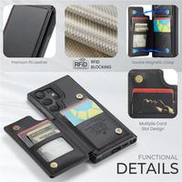 Gambar CASEME Case Compatible for Samsung Galaxy S25 Ultra Plus CASEME C22 Leather Wallet Case with RFID Blocking Card Slot Slot Kartu Protective Casing Cover - Primary Focuss - Black, S25 Ultra dari Primary Focuss undefined 5 Tokopedia