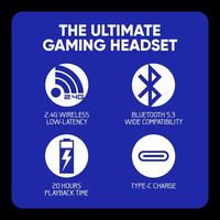 Gambar Headphone Gaming Armaggeddon Cosmic III Lite Bluetooth Wireless 2.4G Gaming Headset with Detachable Mic - WHITE dari Armaggeddon Indonesia undefined 5 Tokopedia