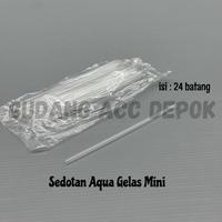 Gambar SEDOTAN PLASTIK AIR AQUA GELAS BENING isi +-24 batang - isi 24pcs, SED AQUA BENING dari Mickey.Plastik undefined 1 Tokopedia