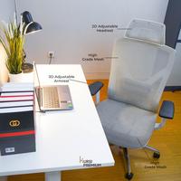 Gambar GLOW Luxury Kursi Premium Ergonomis Untuk Kantor Gamer Mesh Abu-Abu Bergaransi/Kursi Kerja/Kursi Manajer/Kursi Santai/Kursi belajar dari Kursi Premium undefined 4 Tokopedia