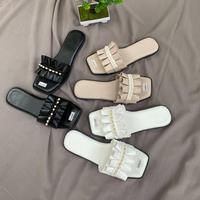 Gambar Sandal Wanita Slop Teplek Hiasan Mutiara Melisa Sendal Casual - Hitam, EU:37 dari waresoft store undefined 1 Tokopedia
